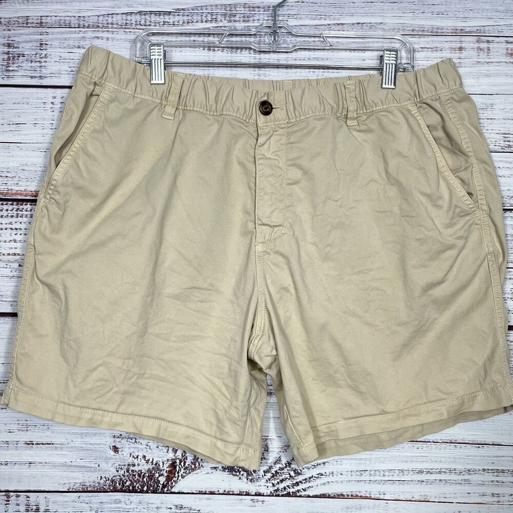 Bear Bottom Shorts Mens XXL Stretch Waist Chino Khaki Casual Preppy 7” Inseam
